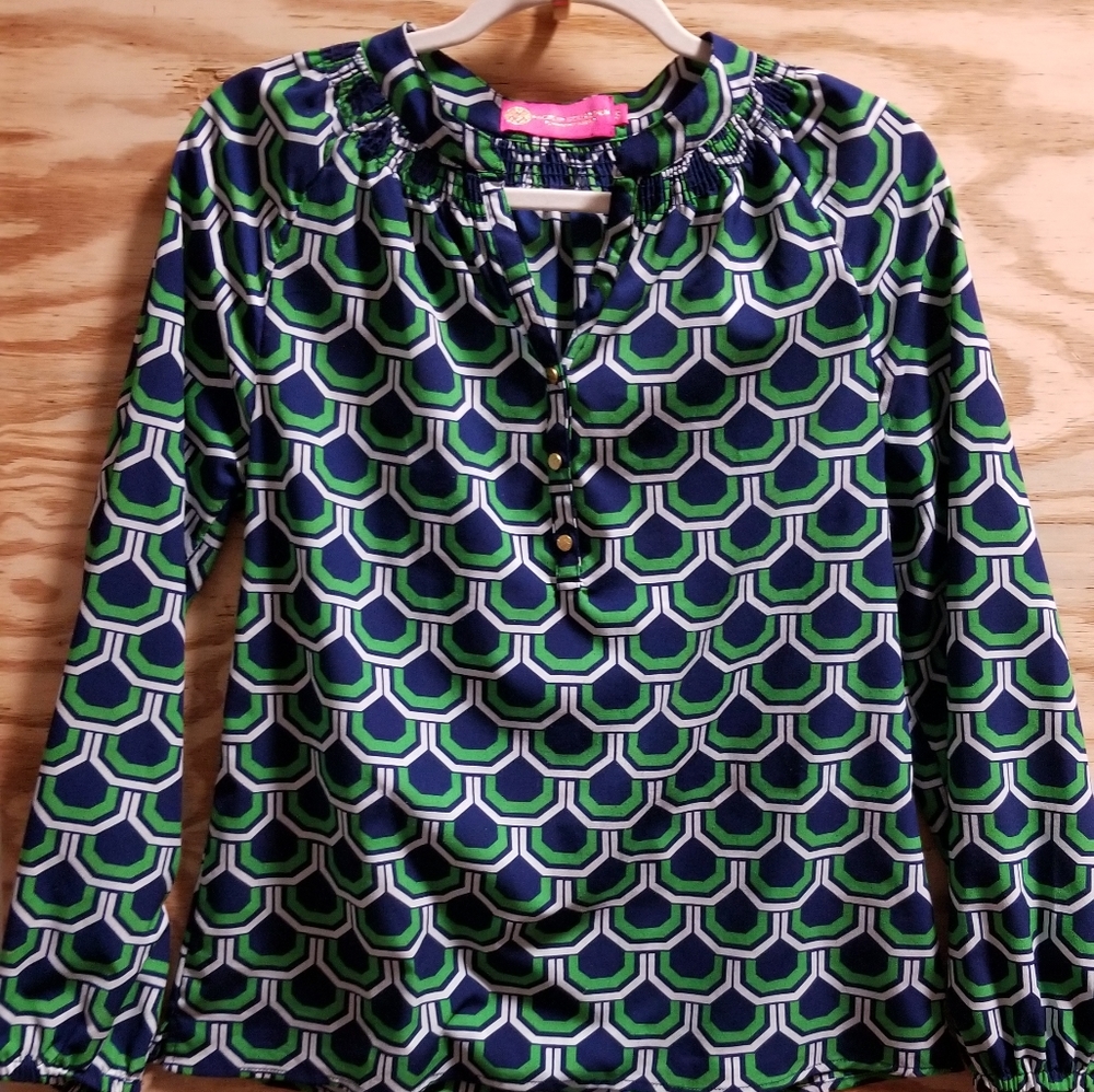 Macbeth Collection Women's Blouse Small‎ Green